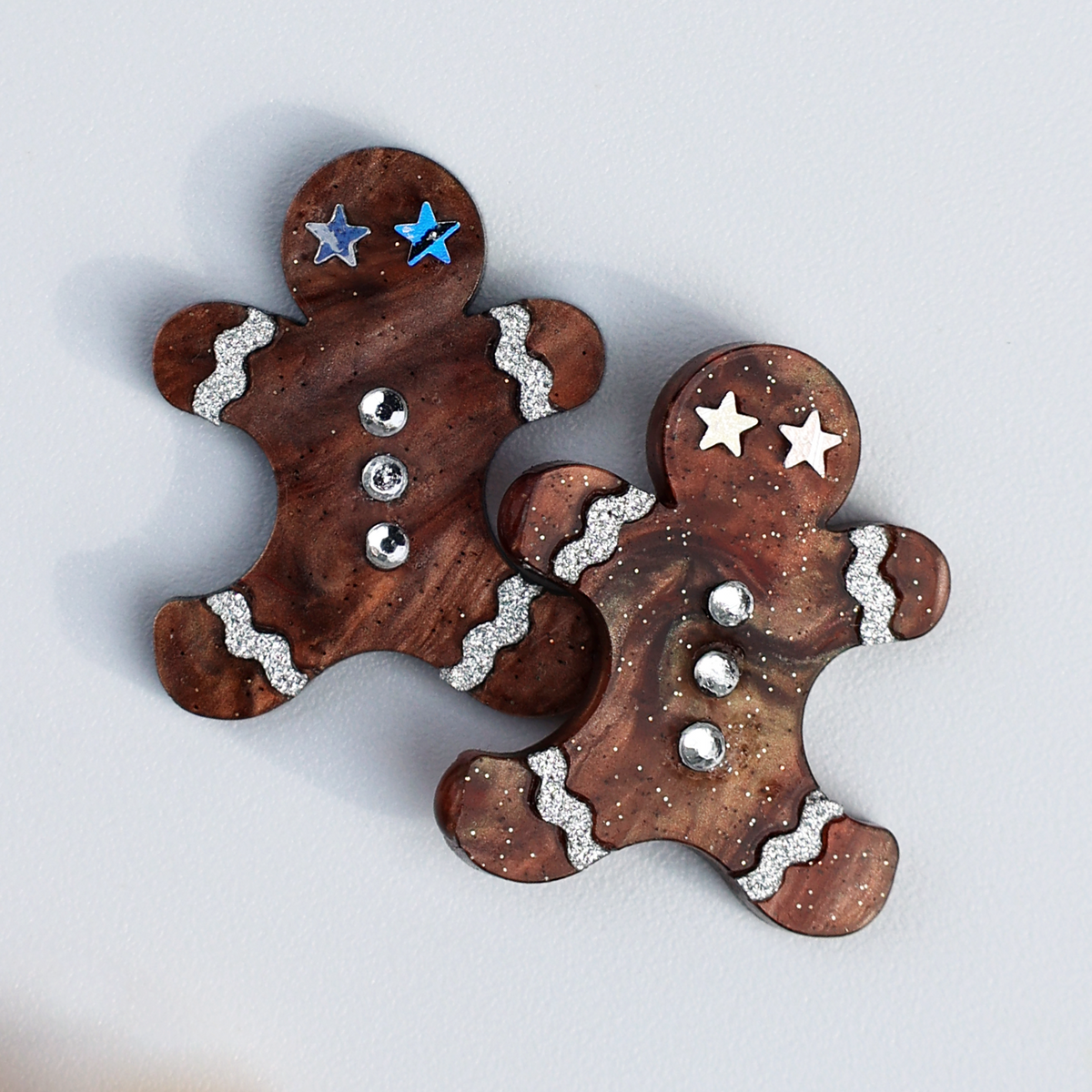 GINGERBREAD SPA Earrings, Tiny Gingerbread Cookies in Miniature Cappuccino  Cups, coffee earrings