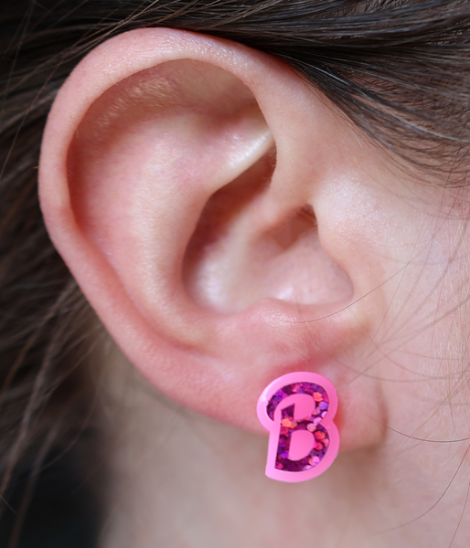 PLASTIC FANTASTIC INITIAL EARRINGS