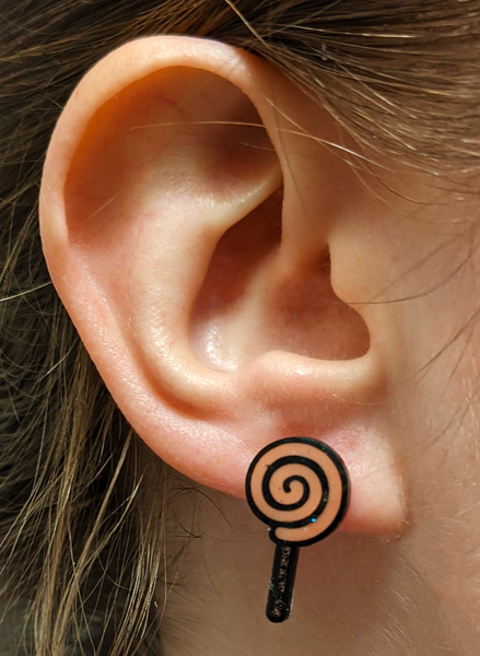 PINK WRAPPED & SPIRAL LOLLIPOP EAR CANDY