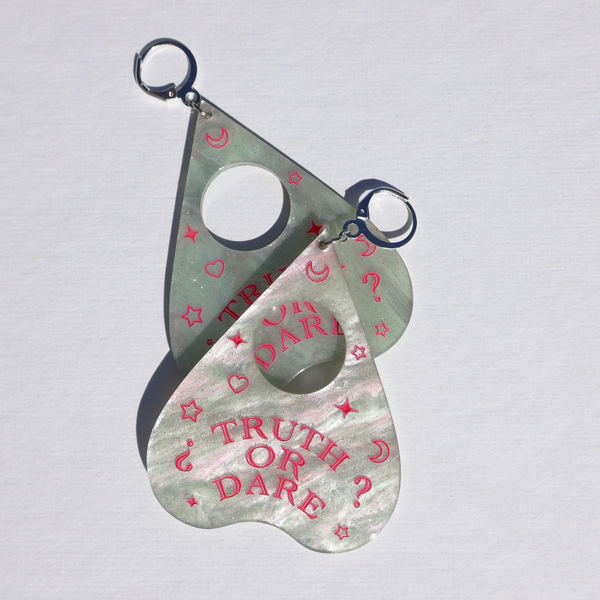TRUTH OR DARE PLANCHETTE EARRINGS