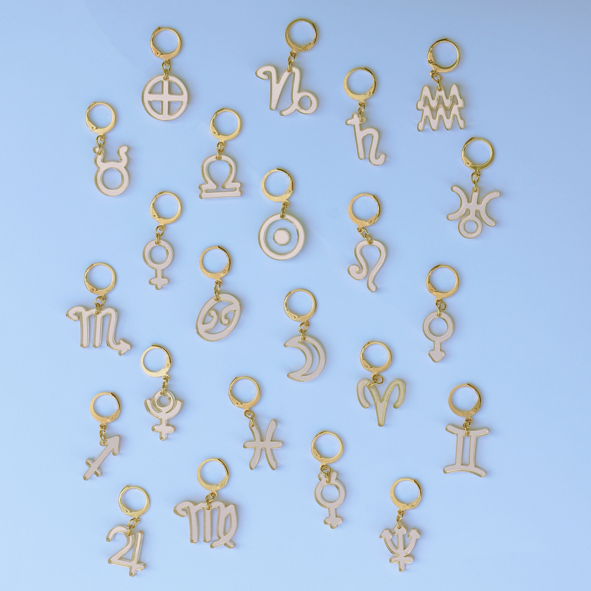 GOLD ASTROLOGY EARRINGS