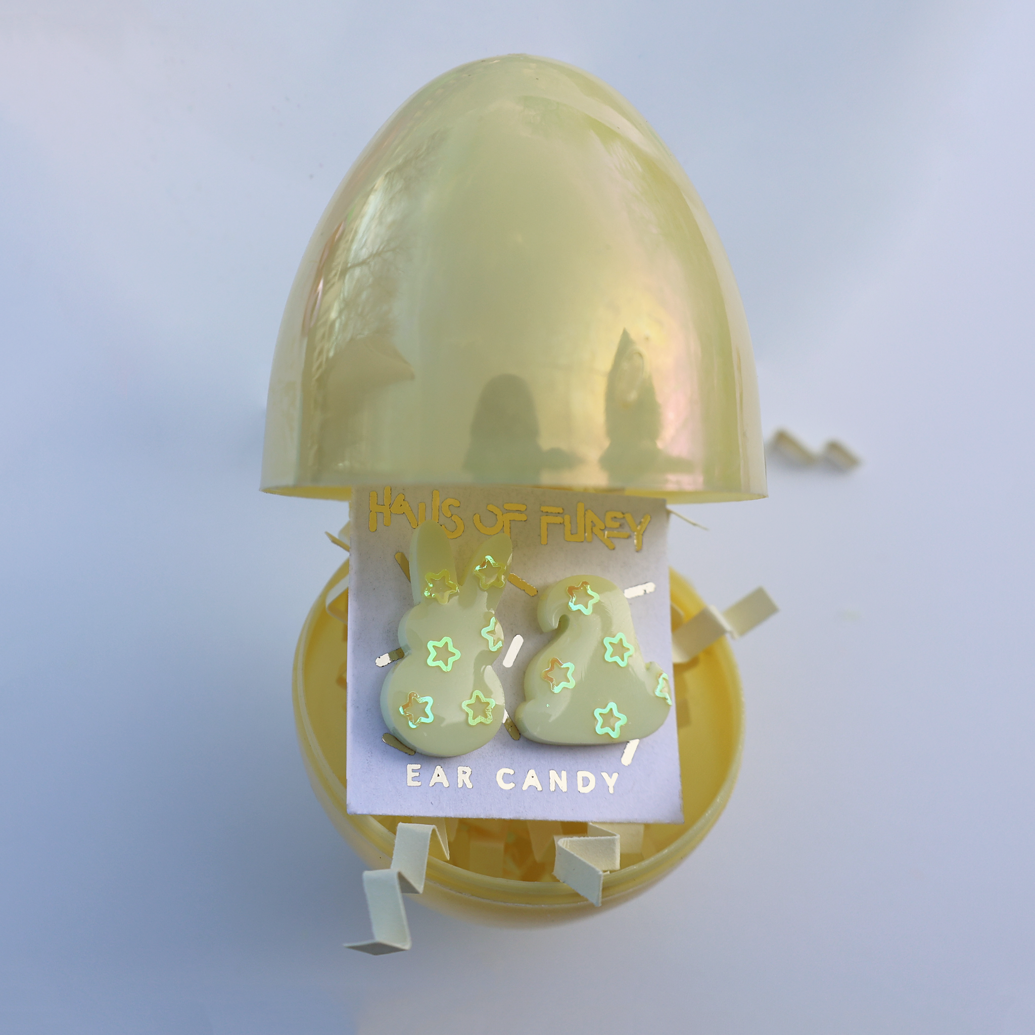 YELLOW FLOWER MARSHMALLOW ANIMAL EARRINGS