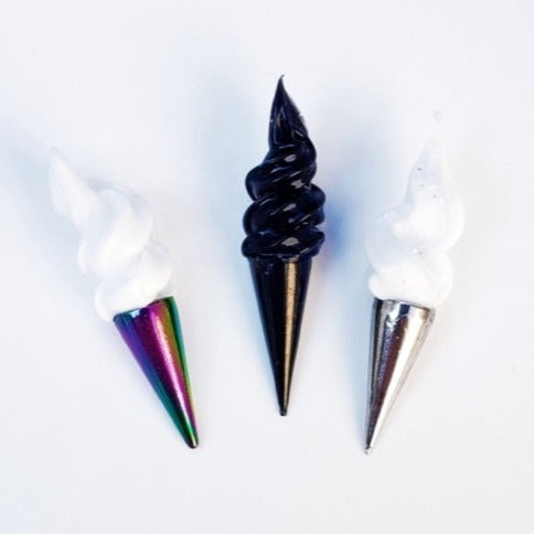 VANILLA CHROME CONE EARRINGS