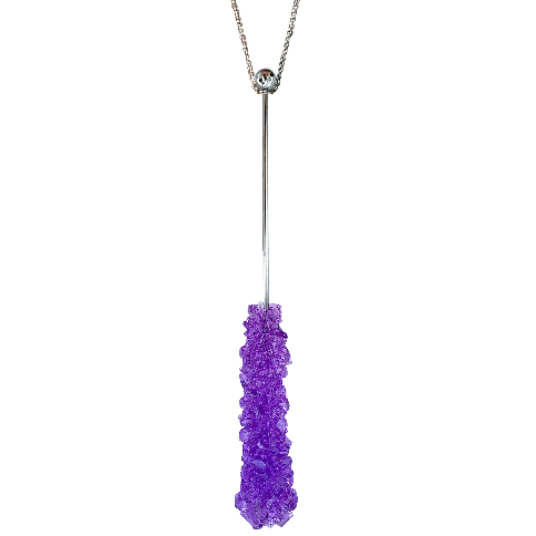 AMETHYST ROCK CANDY SWIZZLE STICK NECKLACE