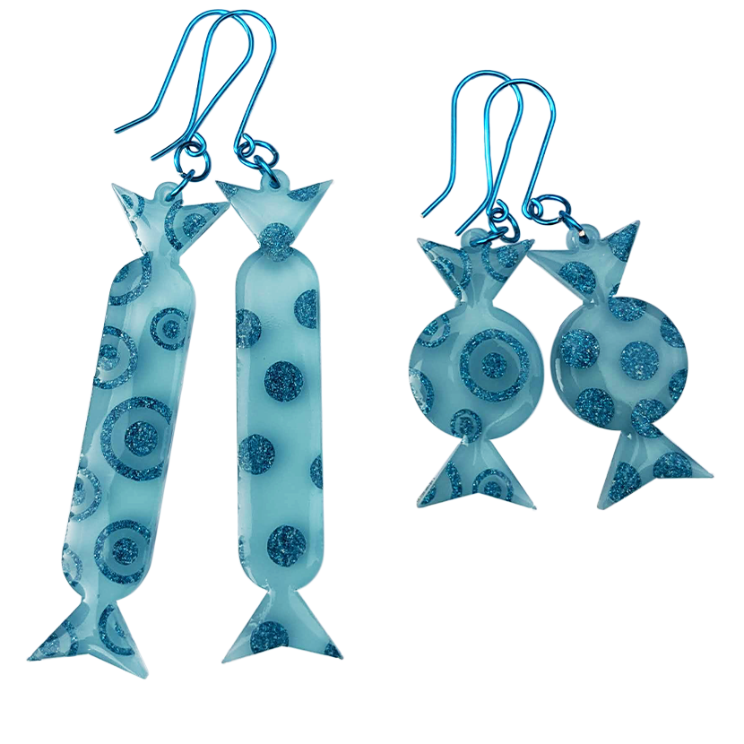 LIGHT BLUE GLAM CANDY EARRINGS