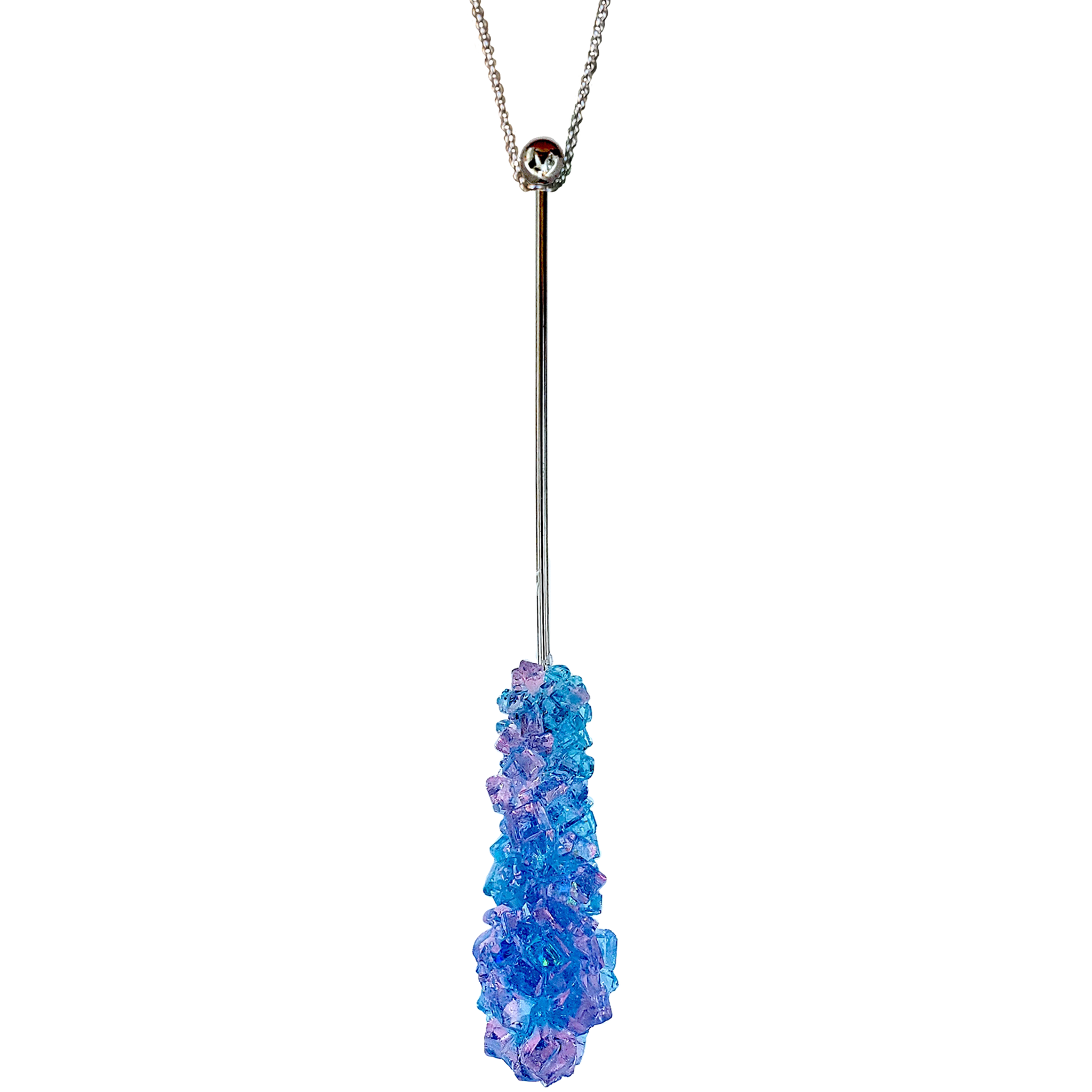 COTTON CANDY ROCK CANDY SWIZZLE STICK NECKLACE