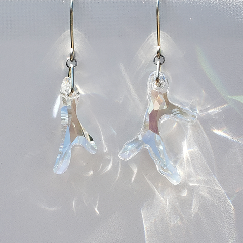 IRIDESCENT CRYSTAL CORAL EARRINGS