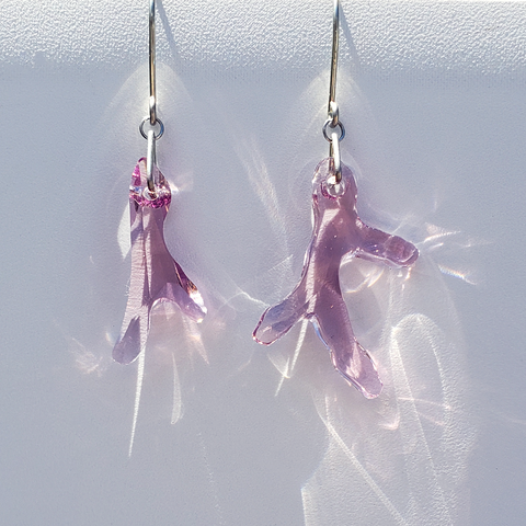 ORCHID CRYSTAL CORAL EARRINGS