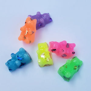 METALLIC CONFETTI GUMMY BEAR EARRINGS