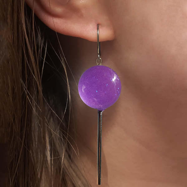 GRAPE JAWBREAKER LOLLIPOP EARRINGS