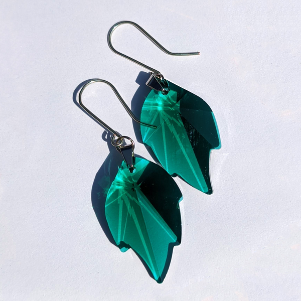 GREEN HARVEST LEAF EARRINGS