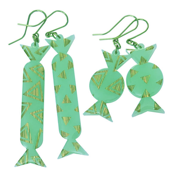 GREEN GLAM CANDY EARRINGS