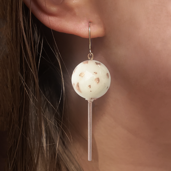 ROSE GOLD METALLIC JAWBREAKER LOLLIPOP EARRINGS