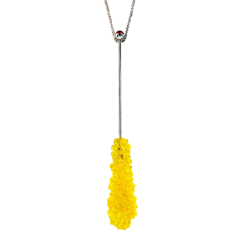 LEMON ROCK CANDY SWIZZLE STICK NECKLACE