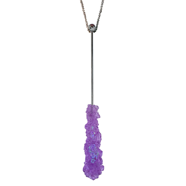 LILAC ROCK CANDY SWIZZLE STICK NECKLACE