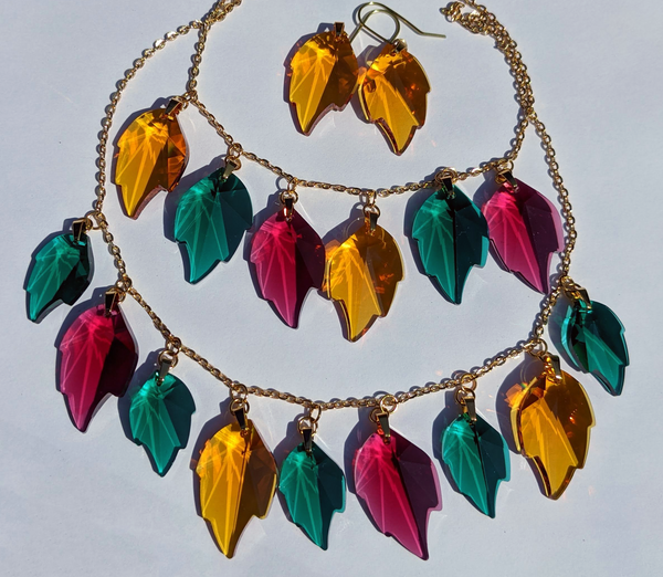YELLOW HARVEST LEAF EARRINGS