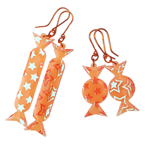 ORANGE GLAM CANDY EARRINGS