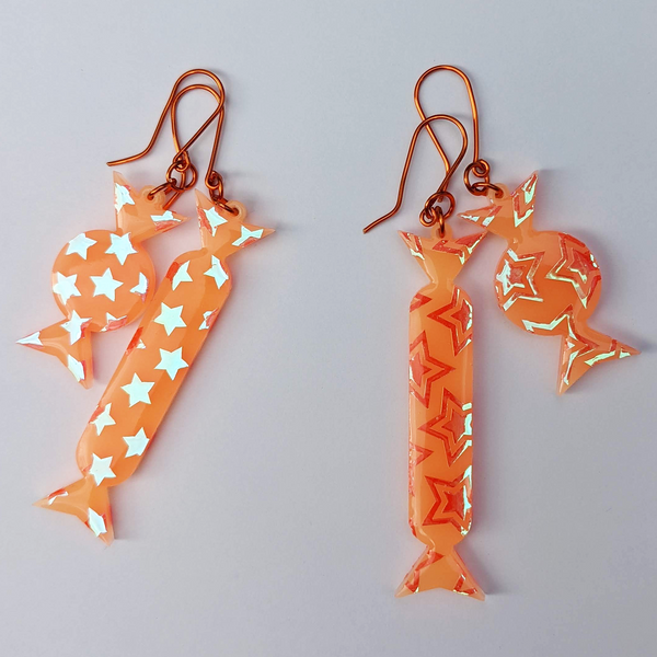 ORANGE GLAM CANDY EARRINGS