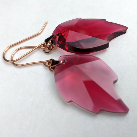 RED HARVEST LEAF EARRINGS