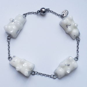 SILVER GLAMOUR GUMMY BEAR BRACELET