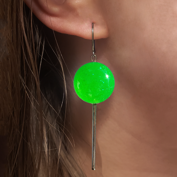 SOUR APPLE JAWBREAKER LOLLIPOP EARRINGS