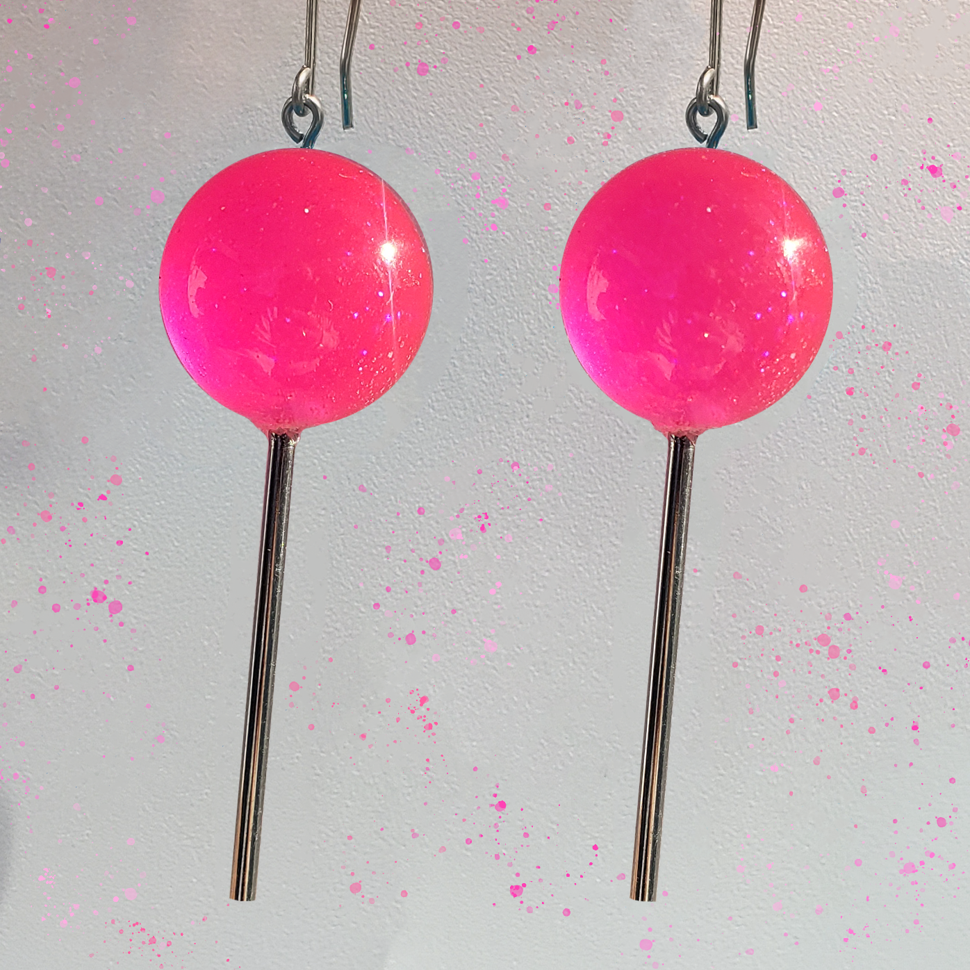 STRAWBERRY JAWBREAKER LOLLIPOP EARRINGS