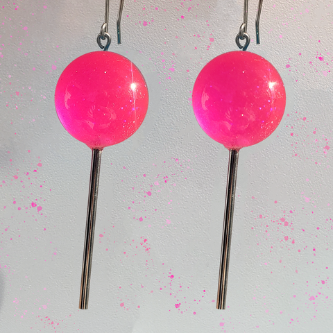 STRAWBERRY JAWBREAKER LOLLIPOP EARRINGS