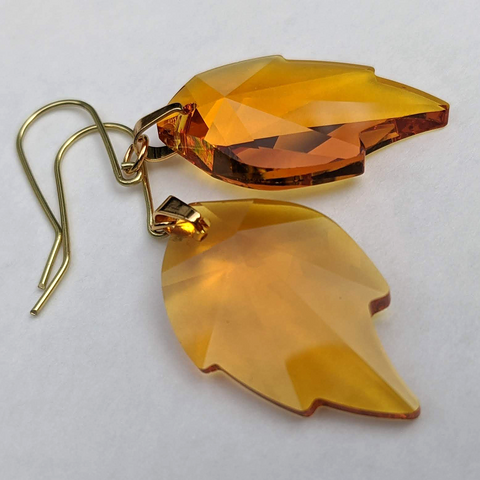 YELLOW HARVEST LEAF EARRINGS