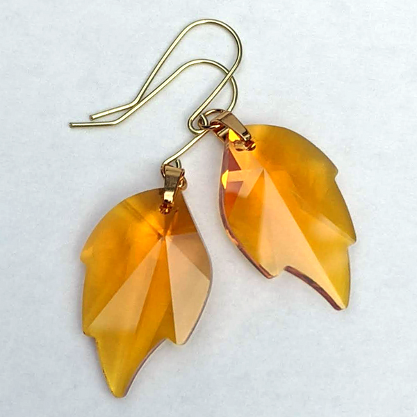 YELLOW HARVEST LEAF EARRINGS