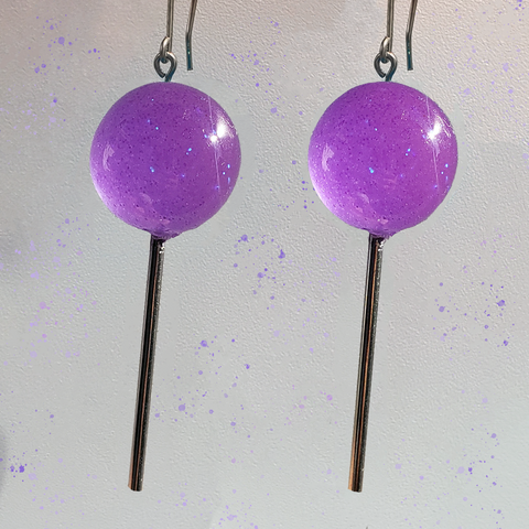 GRAPE JAWBREAKER LOLLIPOP EARRINGS